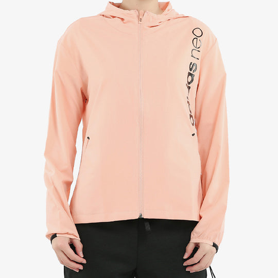 (WMNS) adidas neo Alphabet Printing Sports Hooded Jacket Gray Pink FL4426
