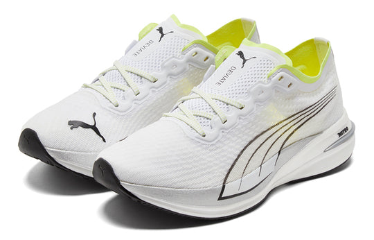 Puma WMNS Nitro Foam Low Top Running Shoes White/Yellow 194453-05 Marathon Running Shoes/Sneakers - KICKSCREW