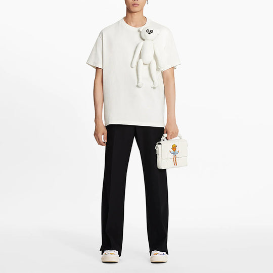 Louis Vuitton LV SS21 Doll Pendant Crewneck Short Sleeve for Men White 1A8P0O US S