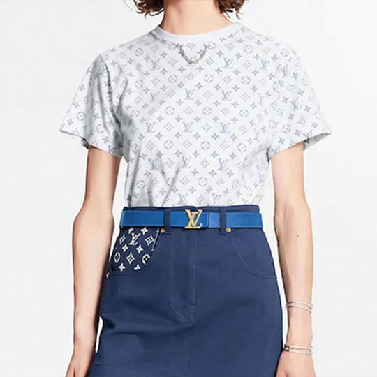 Louis Vuitton Logo Chain Short Sleeves T-Shirt Tops Women XS Black