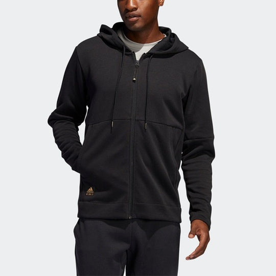 adidas Athleisure Casual Sports Cardigan Hooded Jacket Black FP8206