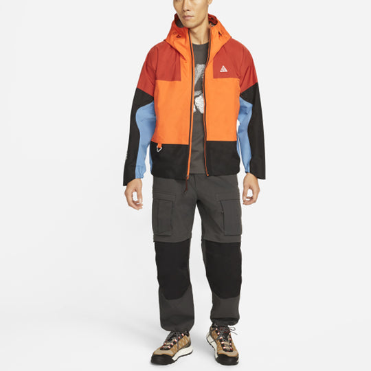 Nike Contrasting Colors Casual waterproof Hooded Jacket Orange DB3560-817