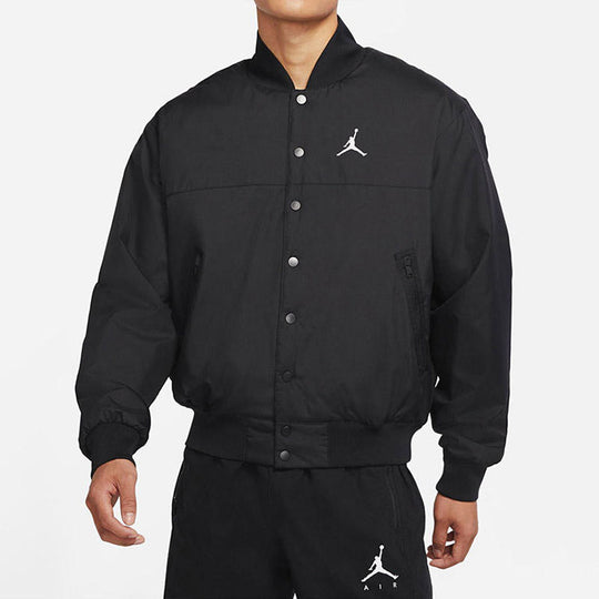 Men's Air Jordan Logo Baseball Collar Jacket Autumn Black DJ0878-010 ...