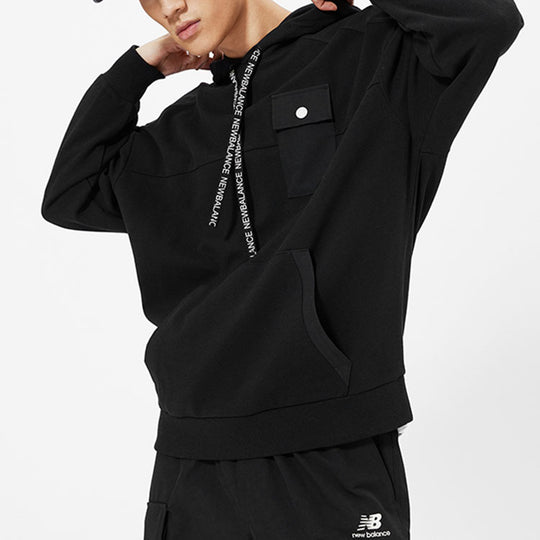 New Balance Men's New Balance Solid Color Casual Hooded Pullover Long Sleeves Black AMT13363-BK