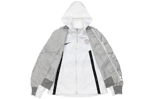 Nike x Sacai Crossover Double Layer Sports Hooded Jacket Asia Edition Gray CZ4697-097