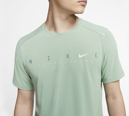 Nike Dri-fit Miler Future Fast Mesh Quick Dry Reflective Element Short Sleeve Green CJ6484-352