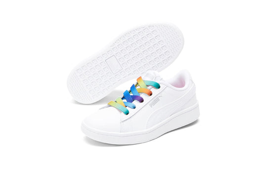 (PS) PUMA Vikky v2 Rainbow Leisure Board Shoes White 381512-01