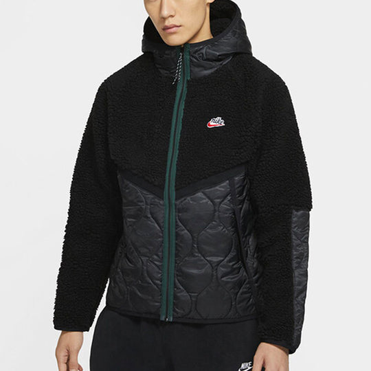 Nike Sportswear Heritage Colorblock Stay Warm hooded Tops Jacket Black ...