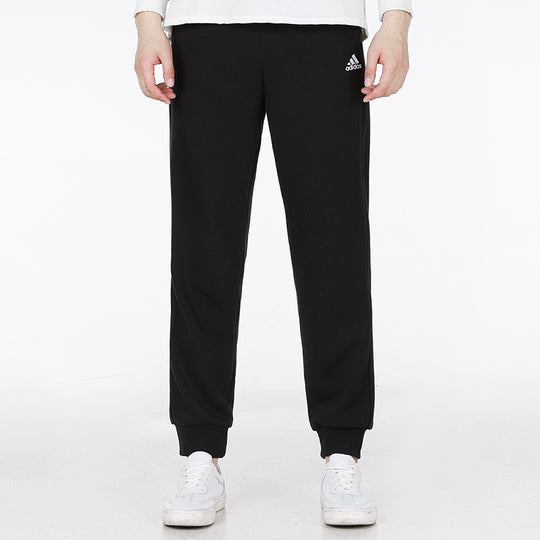 Men's adidas Sl Ft Tc Pt Logo Knit Sports Bundle Feet Long Pants/Trousers Black HN3552