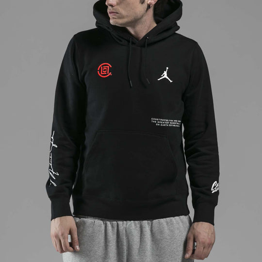 Men's Air Jordan x CLOT Crossover Logo Printing Sports Us Edition Black Pullover AR8395-010