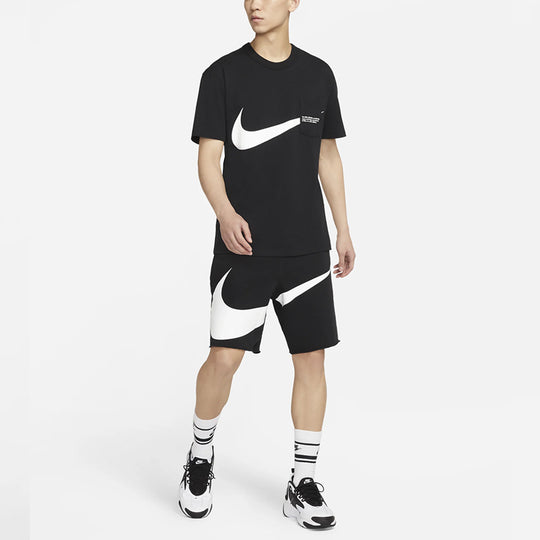 Nike Sportswear Swoosh Large Pocket Printing Sports Round Neck Short S ...