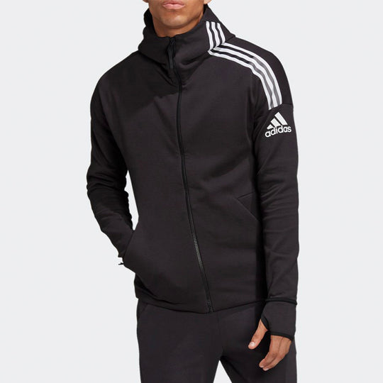 adidas ZNE 3-Stripes Hooded Jacket Men Black FQ7229