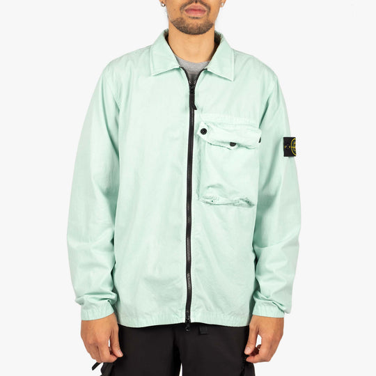 Men's STONE ISLAND SS21 Solid Color Pocket Logo Casual Jacket Green 7415117WN-V0144