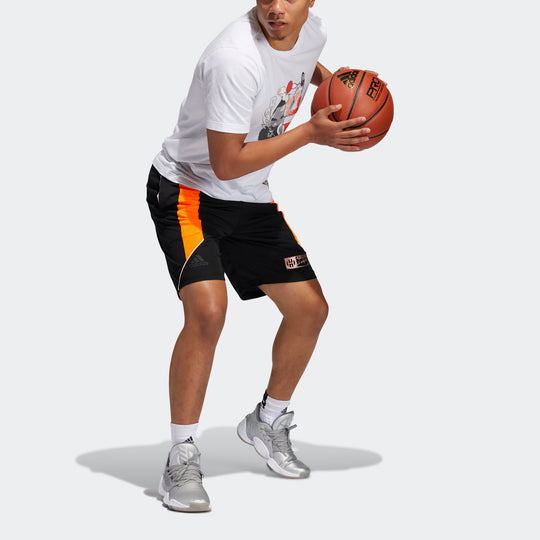 adidas Hdn Gu Kick 365 Contrasting Colors Printing Loose Basketball Sports Shorts Black GC7200
