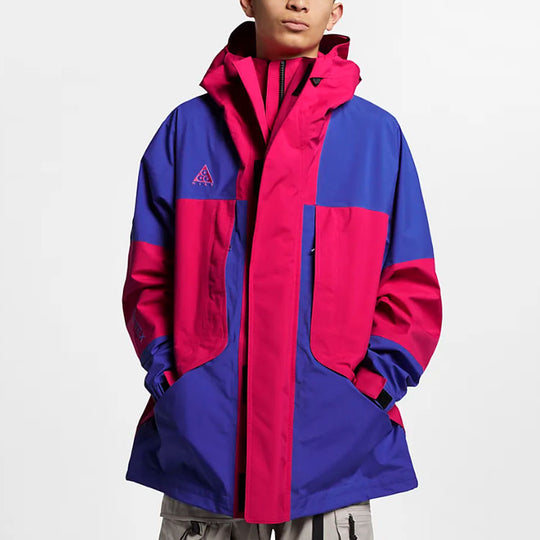 Men's Nike ACG Gore-Tex Outdoor Windproof Hooded Jacket Red Blue 'Rush Pink Hyper Royal' BQ7195-666