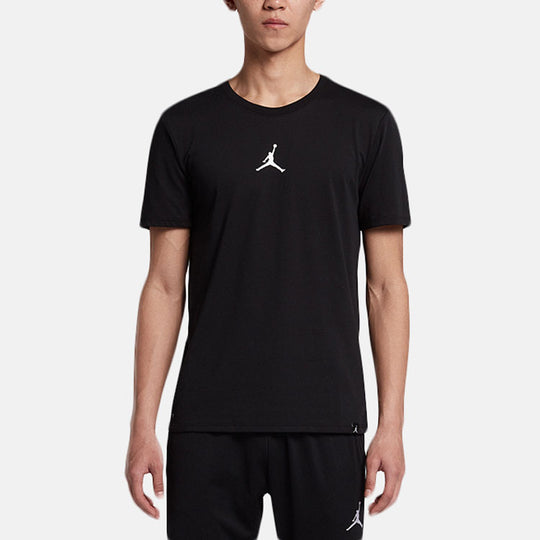 Air Jordan Iconic Quick Dry Training Sports Short Sleeve Black AR7416-013