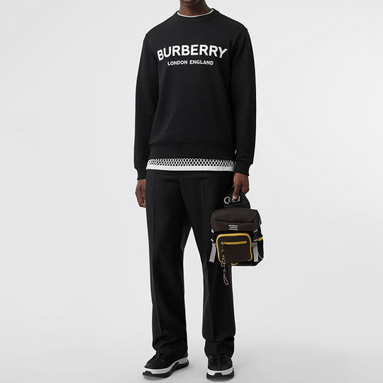 Burberry Unisex Logo Printing Round-neck Sweatshirt Black 80113571 ...