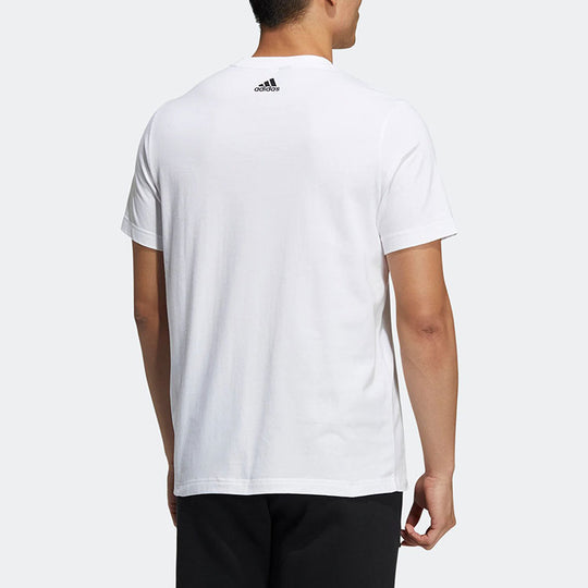 adidas Alphabet Logo Printing Athleisure Casual Sports Round Neck Short Sleeve White HE9911