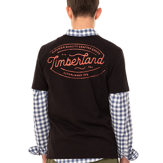 Men's Timberland SS20 Round Neck Printing Short Sleeve Black A2B4R001