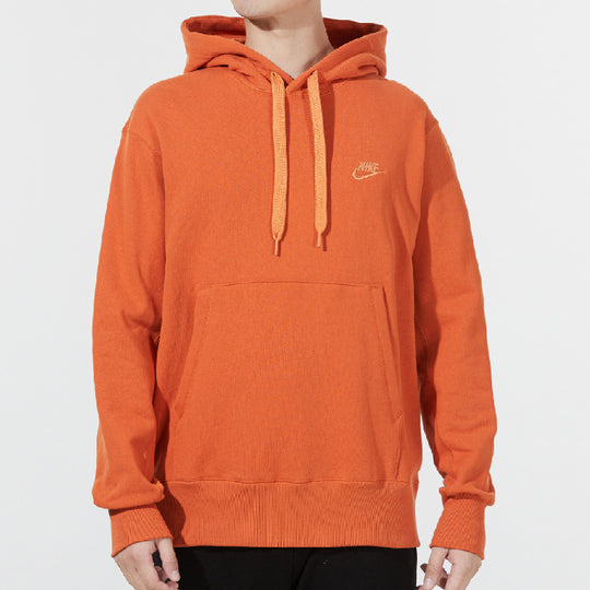 Men's Nike Sportswear French Terry Embroidered Logo Solid Color Orange Red DA0024-881