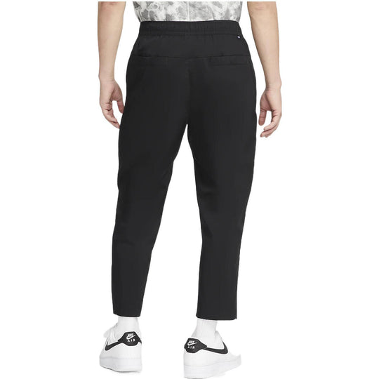 Men's Nike Solid Color Casual Straight-Leg Cropped Sweatpants Autumn Black DM6824-010