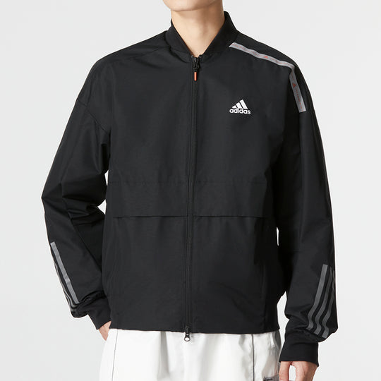 Men's adidas Th Bom Wvjkt Sports Stripe Casual Woven Jacket Black HM5161