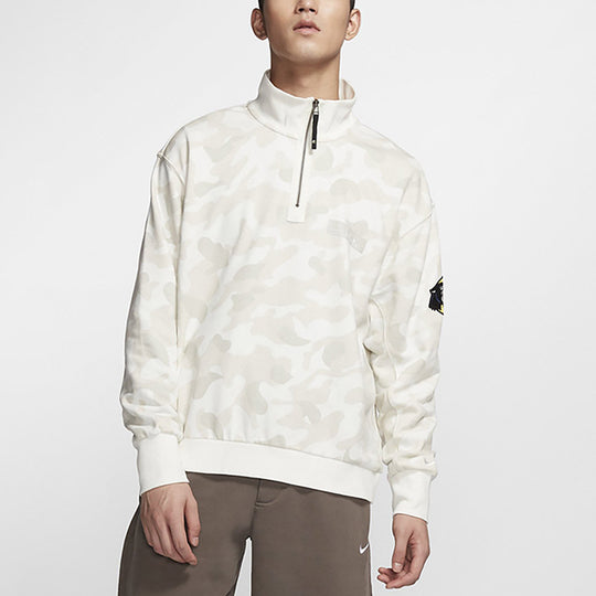 Nike Sportswear French Terry Half Zipper Casual Sports Pullover Camouflage CD0439-133