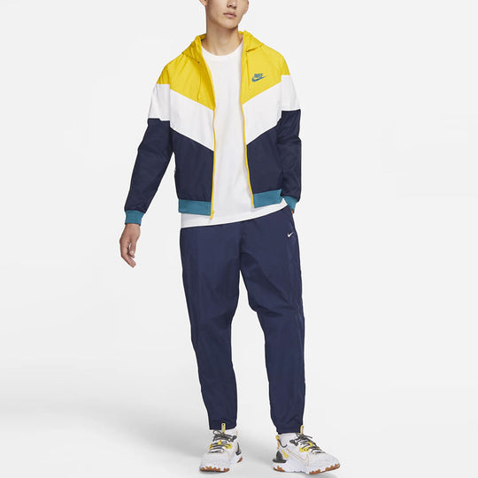 Nike Sportswear Windrunner Colorblock Casual hooded track Jacket Yello ...