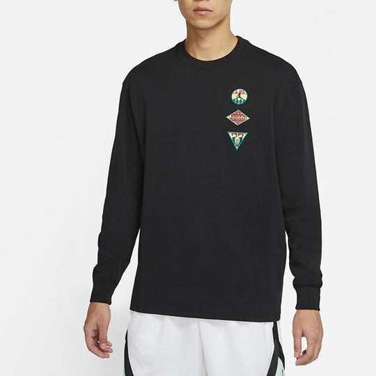Air Jordan logo Sports Knit Sweatshirt Men's Black CT3668-010 - KICKS CREW