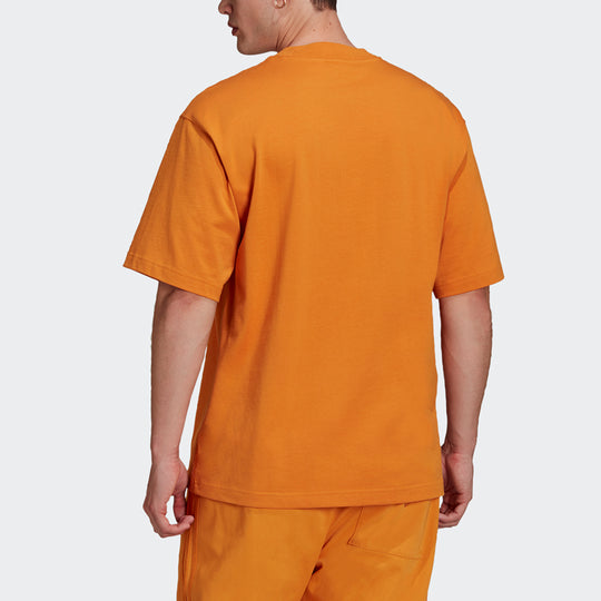 adidas originals C Tee Solid Color Small Label Loose Sports Short Sleeve Orange HC8593