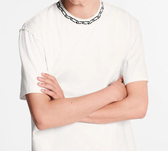 LOUIS VUITTON LV Jacquard Chain Ribbed Collar For Men White 1A5VE9 - KICKS  CREW