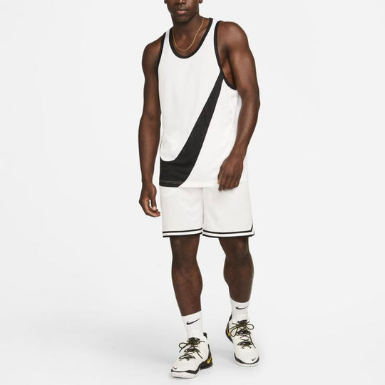 Nike Dri-Fit DNA Logo Printing Stripe Drawstring Lacing Sports Shorts White DH7161-100