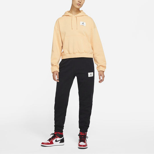 (WMNS) Air Jordan Casual Sports Knit Loose hoodie Short 'Yellow' DD6999-268