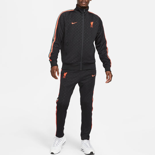 Nike Liverpool N98 Knit Loose Stand Collar Stripe Logo Jacket Black DB ...