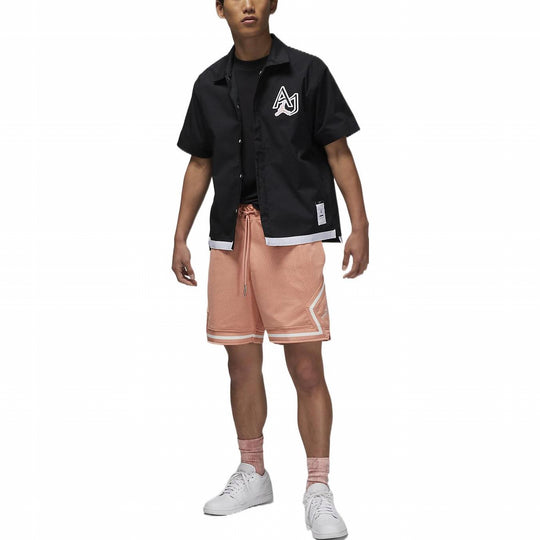 Men's Air Jordan Logo Embroidered Casual Short Sleeve Shirt Black DM1417-010