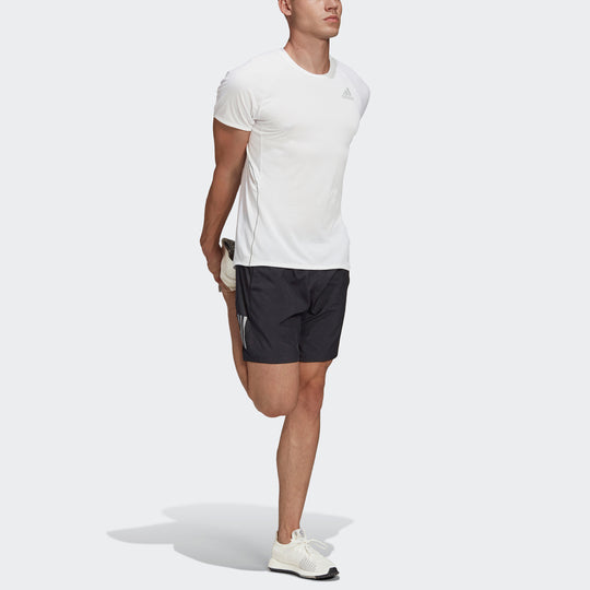 adidas Adi Runner Tee Reflective Running Sports Short Sleeve White GQ1346