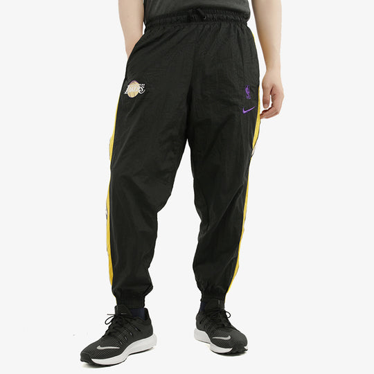 Nike Los Angeles Lakers Colorblock Woven Bundle Feet Sports Long Pants Black CN5613-010
