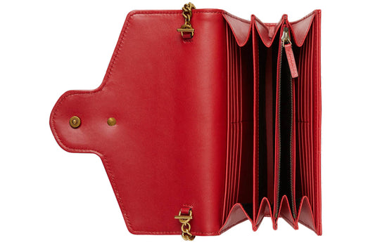 Women's GUCCI GG Marmont Series Mini Red Shoulder Bag 474575-DRW1T-6433 Shoulder Bags - KICKSCREW