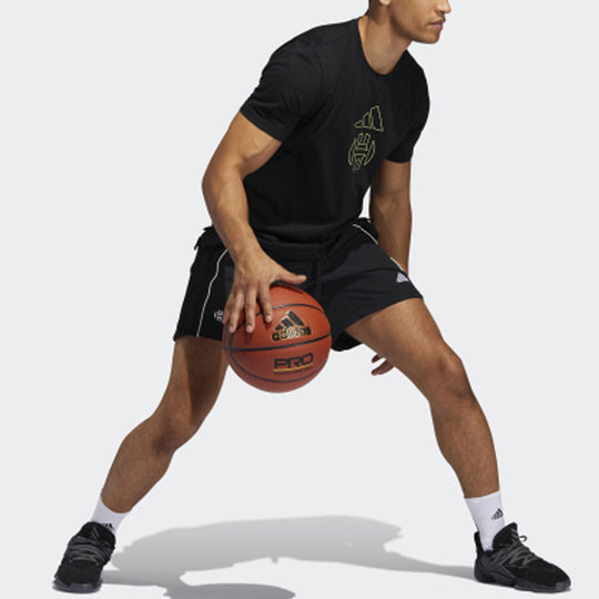 Men's adidas Harden Short James Harden Logo Embroidered Basketball Sports Shorts Black GD1590