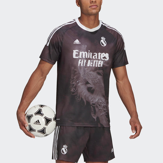 adidas x Crossover Printing Soccer/Football Sports Short Sleeve Jersey real Madrid Black GJ9110