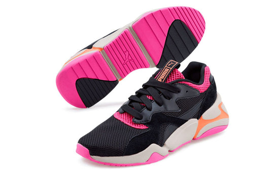 (WMNS) PUMA Nova Urban 90 Running Shoes Black/Pink 369592-01