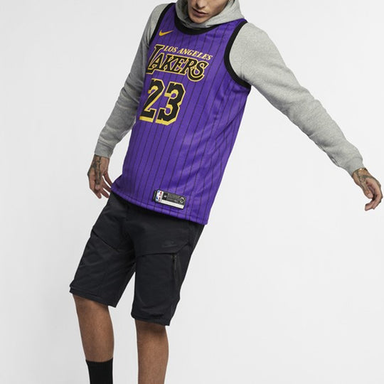 Nike NBA LeBron James City Version Jersey SW Fan Edition lakers 23 Pur ...