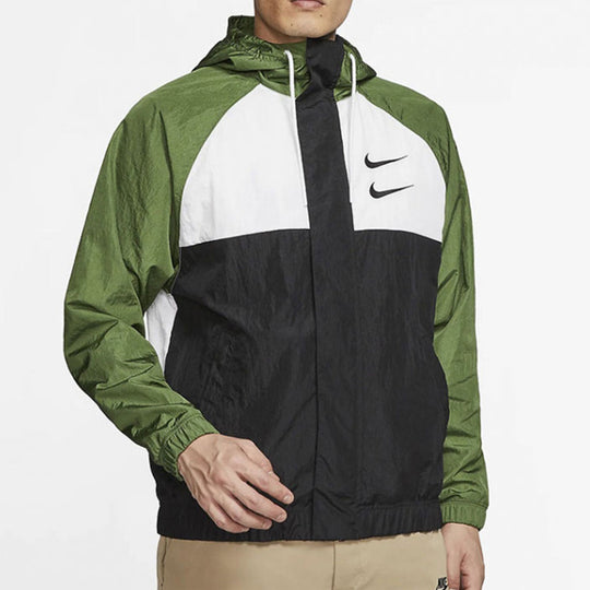 Nike Sportswear Swoosh Windproof Sports Woven Jacket Green DD1089-010