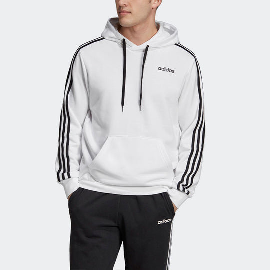 adidas 3-stripes Alphabet Printing Sports Loose Hoodie 'White Black' ED6067