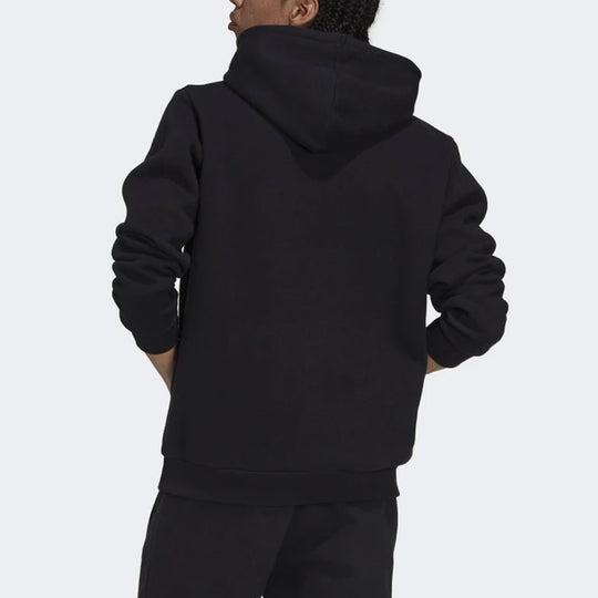adidas originals Solid Color Small Label Fleece Lined Hoodie 'Black' H34652