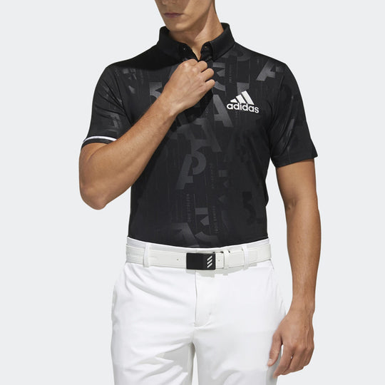 Men's adidas S/S Polo Golf Sports Short Sleeve polo Black FJ3828