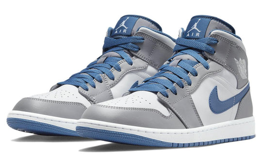 Air Jordan 1 Mid 'Cement Grey True Blue' DQ8426-014 Retro Basketball Shoes  -  KICKS CREW