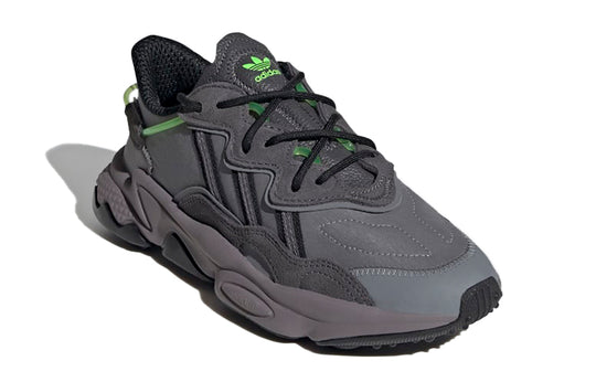 (GS) adidas originals Ozweego J Shoes 'Grey Black Green' FX5186