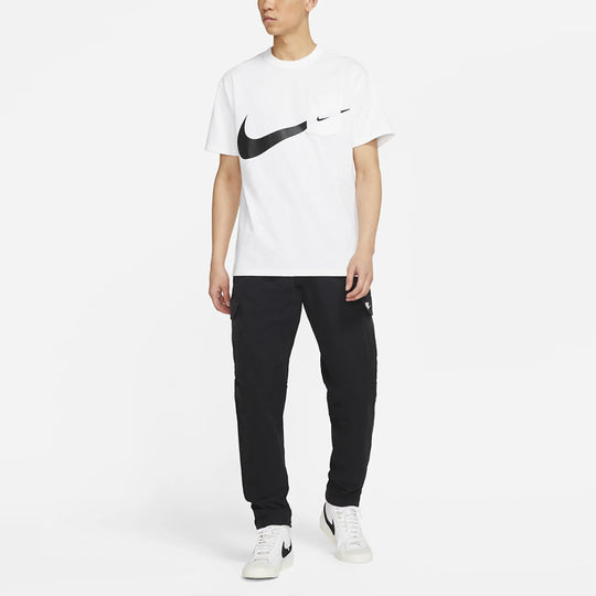 Nike Sportswear Swoosh Casual Sports Round Neck Logo Pocket Short Sleeve White DJ4134-100