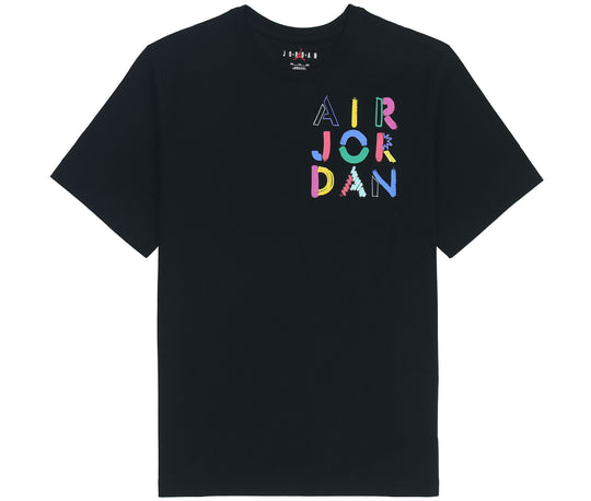 Air Jordan Brand Multi-Color Logo Printing Round Neck Short Sleeve Black DM3079-010